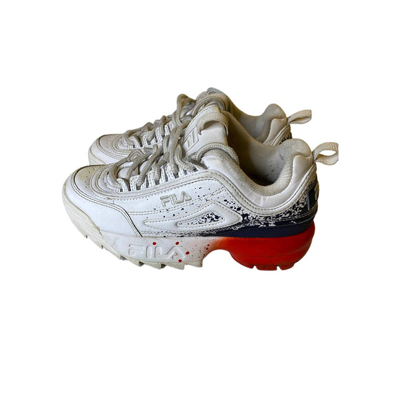 Fila Disrupter 2 Chunky Sneakers Red Blue Womens Size 4 - Picture 1 of 9